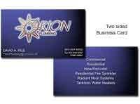 Business Card Design for Orion Plumbing